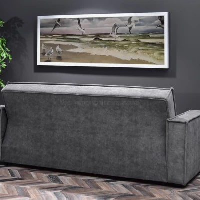 Dreisitzer-Sofa IRCHAD – grau/chrom