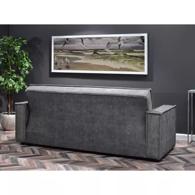 Dreisitzer-Sofa IRCHAD – grau/chrom