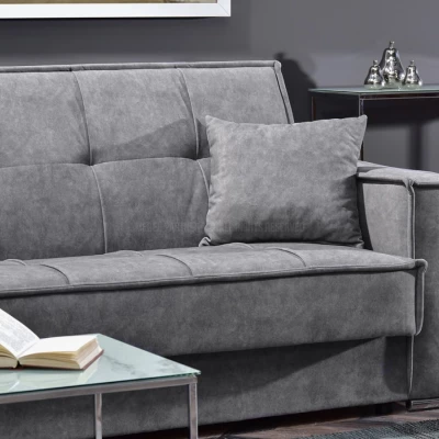 Dreisitzer-Sofa IRCHAD – grau/chrom