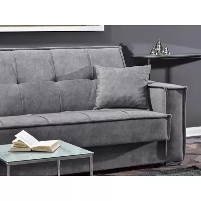 Dreisitzer-Sofa IRCHAD – grau/chrom