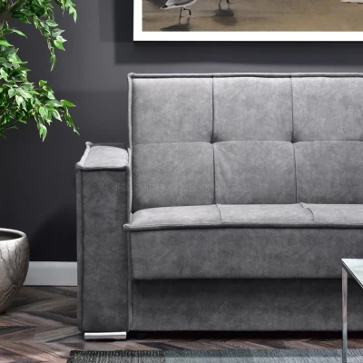 Dreisitzer-Sofa IRCHAD – grau/chrom