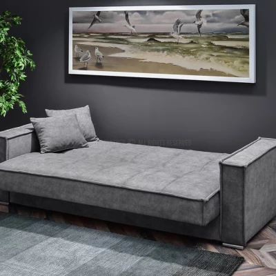 Dreisitzer-Sofa IRCHAD – grau/chrom