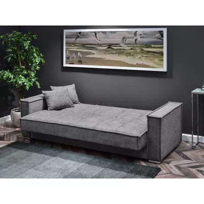 Dreisitzer-Sofa IRCHAD – grau/chrom