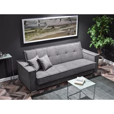 Dreisitzer-Sofa IRCHAD – grau/chrom