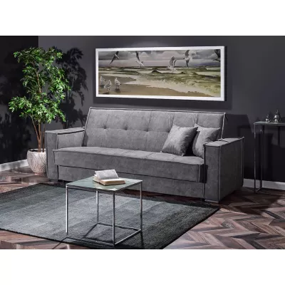 Dreisitzer-Sofa IRCHAD – grau/chrom