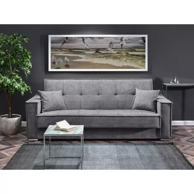 Dreisitzer-Sofa IRCHAD – grau/chrom