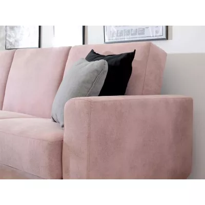 HOLMARA Schlafsofa - Puderrosa / Buche