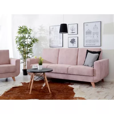 HOLMARA Schlafsofa - Puderrosa / Buche