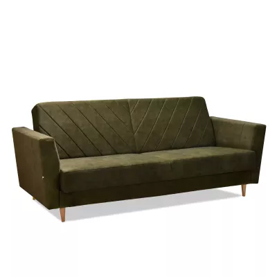 Sofa mit Stauraum ZUHURA - grün / Buche