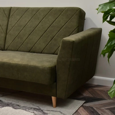 Sofa mit Stauraum ZUHURA - grün / Buche