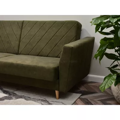 Sofa mit Stauraum ZUHURA - grün / Buche