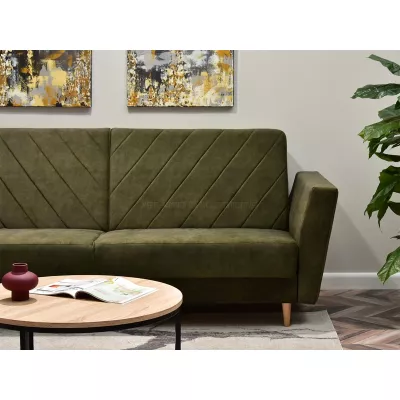 Sofa mit Stauraum ZUHURA - grün / Buche