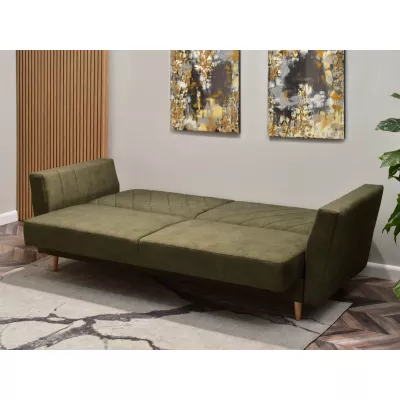 Sofa mit Stauraum ZUHURA - grün / Buche