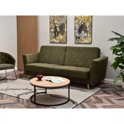 Sofa mit Stauraum ZUHURA - grün / Buche