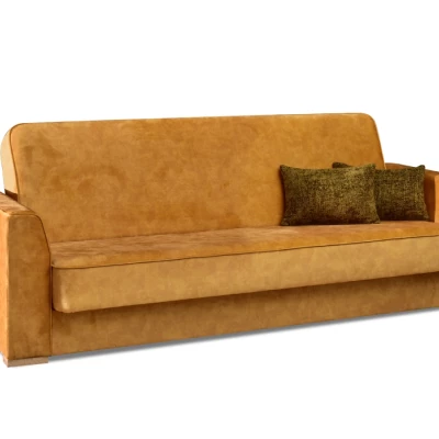 Schlafsofa EMILIANA – Senfgelb/Buche