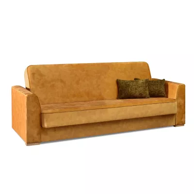 Schlafsofa EMILIANA – Senfgelb/Buche