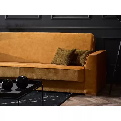 Schlafsofa EMILIANA – Senfgelb/Buche