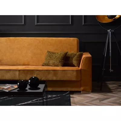 Schlafsofa EMILIANA – Senfgelb/Buche