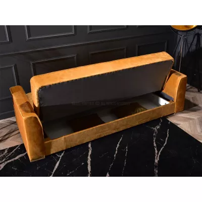 Schlafsofa EMILIANA – Senfgelb/Buche