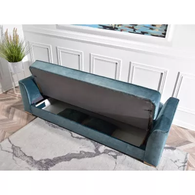 Schlafsofa EMILIANA – Türkis/Buche
