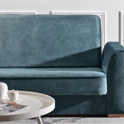 Schlafsofa EMILIANA – Türkis/Buche
