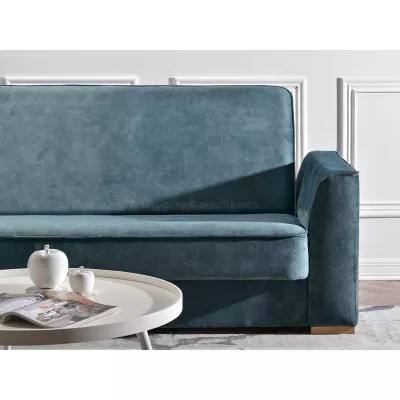 Schlafsofa EMILIANA – Türkis/Buche