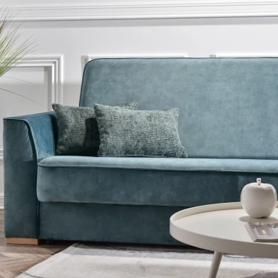 Schlafsofa EMILIANA – Türkis/Buche