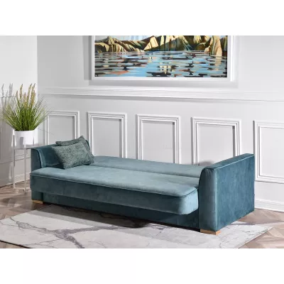 Schlafsofa EMILIANA – Türkis/Buche