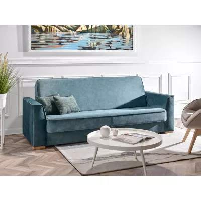 Schlafsofa EMILIANA – Türkis/Buche
