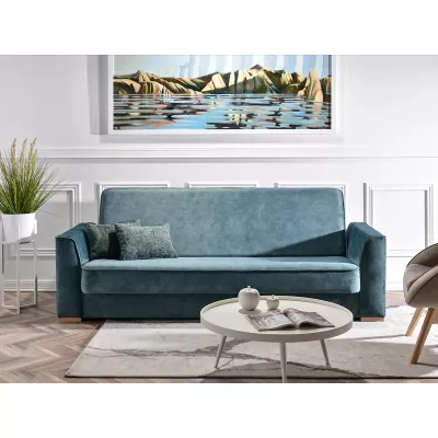Schlafsofa EMILIANA – Türkis/Buche