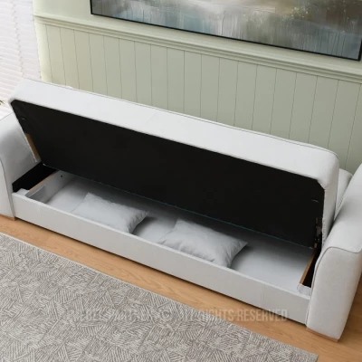 Schlafsofa EMILIANA - grau / Buche