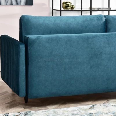 Schlafsofa EMELDA – Türkis/Schwarz