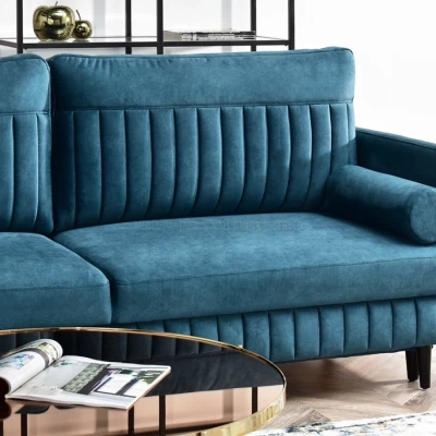 Schlafsofa EMELDA – Türkis/Schwarz