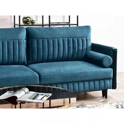 Schlafsofa EMELDA – Türkis/Schwarz