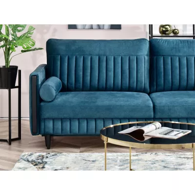 Schlafsofa EMELDA – Türkis/Schwarz