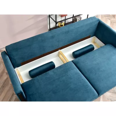 Schlafsofa EMELDA – Türkis/Schwarz