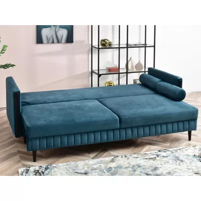 Schlafsofa EMELDA – Türkis/Schwarz