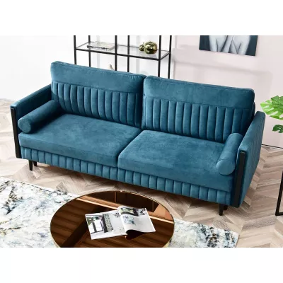 Schlafsofa EMELDA – Türkis/Schwarz
