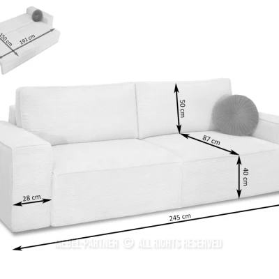 Sofa mit Stauraum ODELIN – creme/schwarz