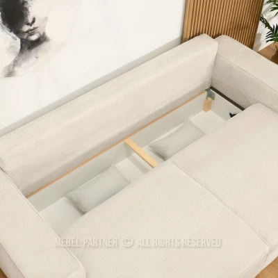 Sofa mit Stauraum ODELIN – creme/schwarz
