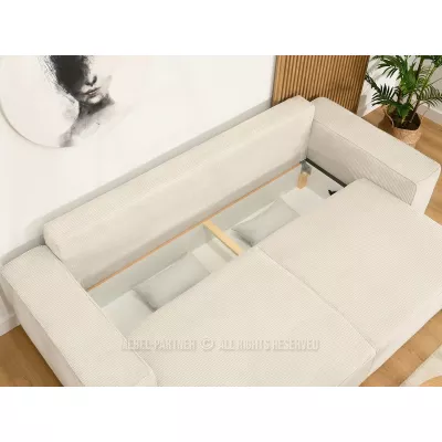 Sofa mit Stauraum ODELIN – creme/schwarz