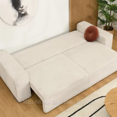 Sofa mit Stauraum ODELIN – creme/schwarz
