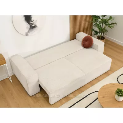 Sofa mit Stauraum ODELIN – creme/schwarz