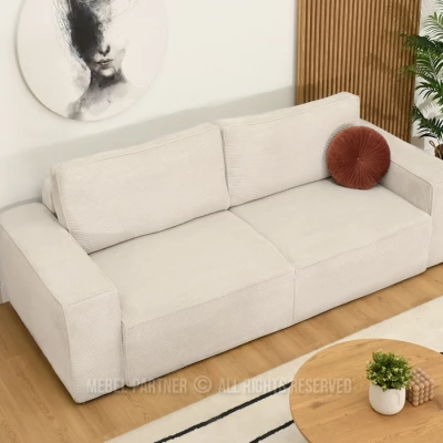 Sofa mit Stauraum ODELIN – creme/schwarz