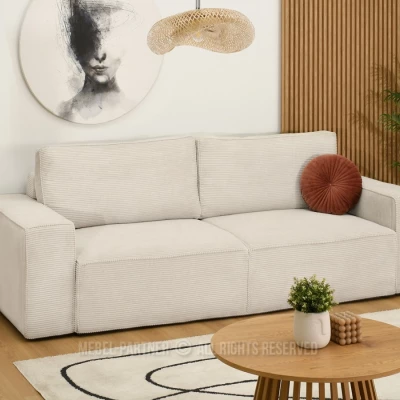 Sofa mit Stauraum ODELIN – creme/schwarz