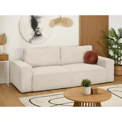 Sofa mit Stauraum ODELIN – creme/schwarz