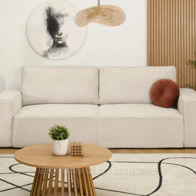 Sofa mit Stauraum ODELIN – creme/schwarz