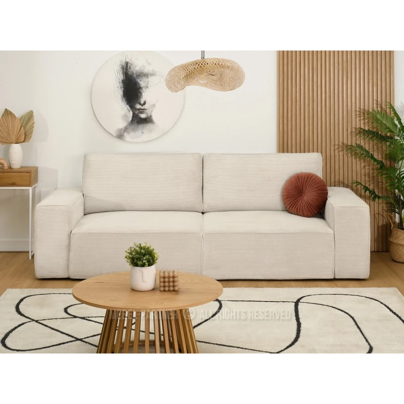 Sofa mit Stauraum ODELIN – creme/schwarz