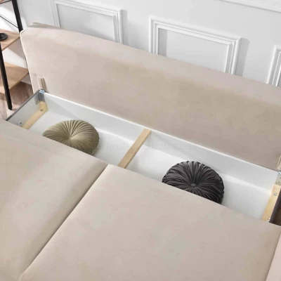 Schlafsofa MIGDALIA – beige/schwarz
