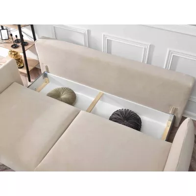 Schlafsofa MIGDALIA – beige/schwarz